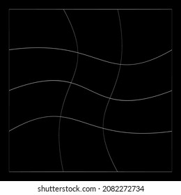 Grid, mesh, grating, trellis, wireframe with distortion, deformation effect. Warp, tweak distort grid