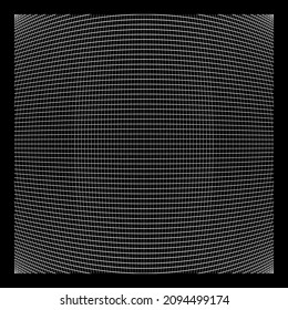 Grid, mesh, grating, trellis, wireframe with distortion, deformation effect. Warp, tweak distort grid