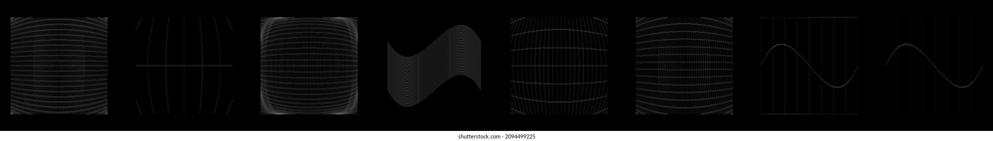 Grid, mesh, grating, trellis, wireframe with distortion, deformation effect. Warp, tweak distort grid