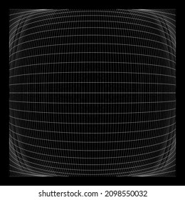 Grid, mesh, grating, trellis, wireframe with distortion, deformation effect. Warp, tweak distort grid