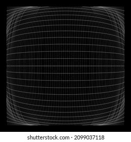 Grid, mesh, grating, trellis, wireframe with distortion, deformation effect. Warp, tweak distort grid