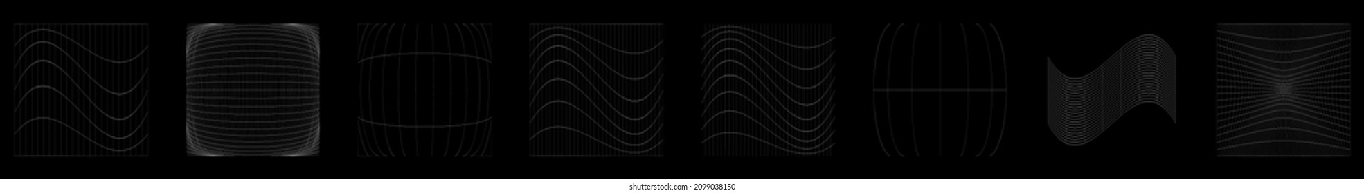 Grid, Mesh, Grating, Trellis, Wireframe With Distortion, Deformation Effect. Warp, Tweak Distort Grid