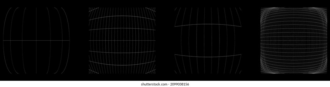 Grid, mesh, grating, trellis, wireframe with distortion, deformation effect. Warp, tweak distort grid