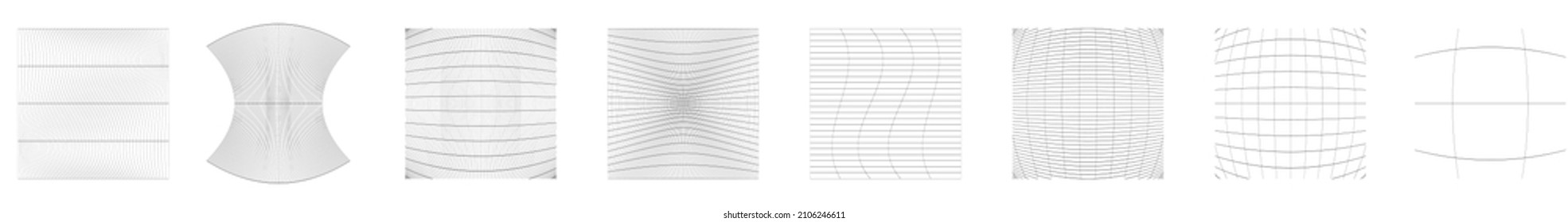 Grid, Mesh, Grating, Trellis, Wireframe With Distortion, Deformation Effect. Warp, Tweak Distort Grid