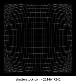 Grid, mesh, grating, trellis, wireframe with distortion, deformation effect. Warp, tweak distort grid