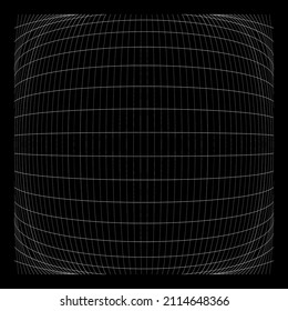 Grid, mesh, grating, trellis, wireframe with distortion, deformation effect. Warp, tweak distort grid