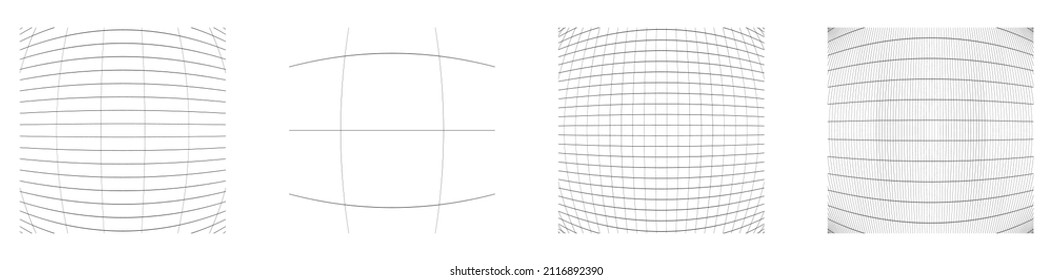 Grid, mesh, grating, trellis, wireframe with distortion, deformation effect. Warp, tweak distort grid