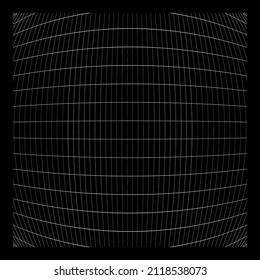 Grid, mesh, grating, trellis, wireframe with distortion, deformation effect. Warp, tweak distort grid