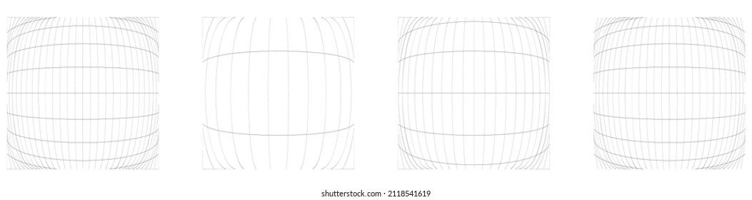 Gitter, Gitter, Gitter, Gitter, Trellis, Wireframe mit Verzerrung, Verformungseffekt. Warp, schwaches Verzerrungsgitter