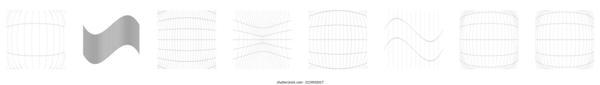 Gitter, Gitter, Gitter, Gitter, Trellis, Wireframe mit Verzerrung, Verformungseffekt. Warp, schwaches Verzerrungsgitter