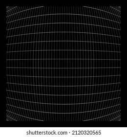 Gitter, Gitter, Gitter, Gitter, Trellis, Wireframe mit Verzerrung, Verformungseffekt. Warp, schwaches Verzerrungsgitter