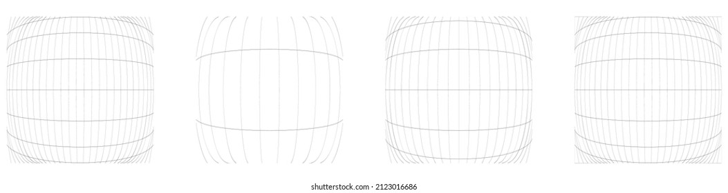 Gitter, Gitter, Gitter, Gitter, Trellis, Wireframe mit Verzerrung, Verformungseffekt. Warp, schwaches Verzerrungsgitter