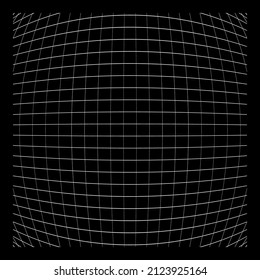 Grid, mesh, grating, trellis, wireframe with distortion, deformation effect. Warp, tweak distort grid