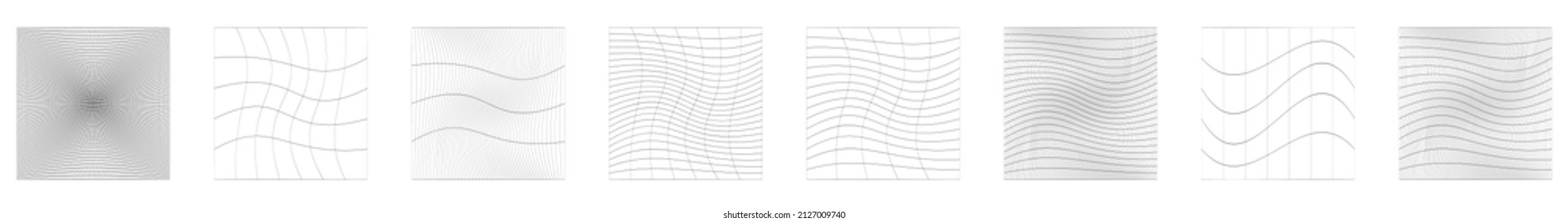 Gitter, Gitter, Gitter, Gitter, Trellis, Wireframe mit Verzerrung, Verformungseffekt. Warp, schwaches Verzerrungsgitter