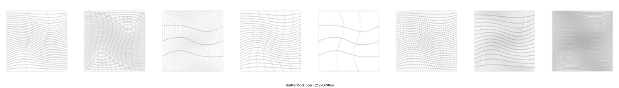 Grid, mesh, grating, trellis, wireframe with distortion, deformation effect. Warp, tweak distort grid