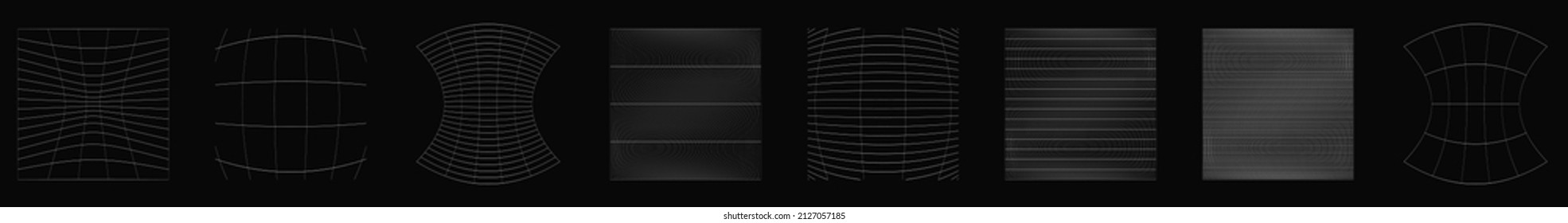 Gitter, Gitter, Gitter, Gitter, Trellis, Wireframe mit Verzerrung, Verformungseffekt. Warp, schwaches Verzerrungsgitter