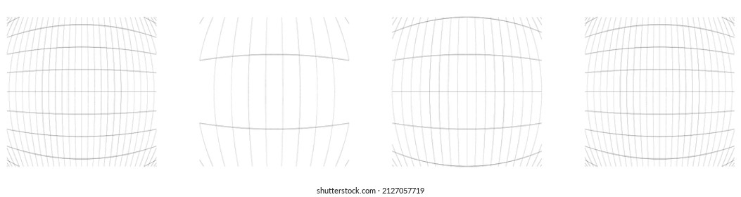 Gitter, Gitter, Gitter, Gitter, Trellis, Wireframe mit Verzerrung, Verformungseffekt. Warp, schwaches Verzerrungsgitter