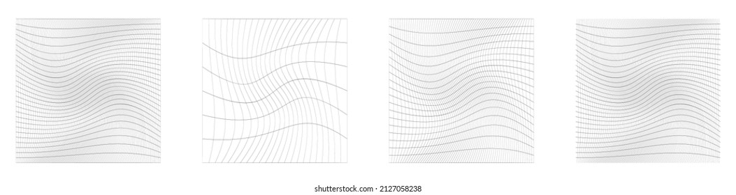 Gitter, Gitter, Gitter, Gitter, Trellis, Wireframe mit Verzerrung, Verformungseffekt. Warp, schwaches Verzerrungsgitter