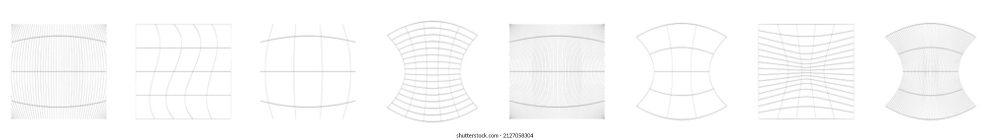 Grid, mesh, grating, trellis, wireframe with distortion, deformation effect. Warp, tweak distort grid