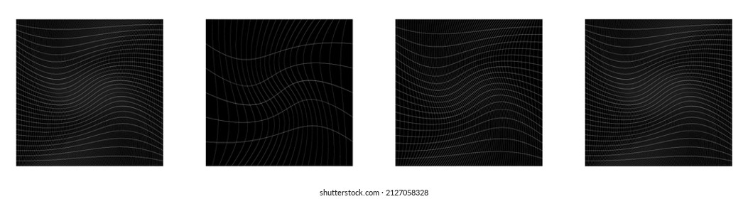 Grid, mesh, grating, trellis, wireframe with distortion, deformation effect. Warp, tweak distort grid