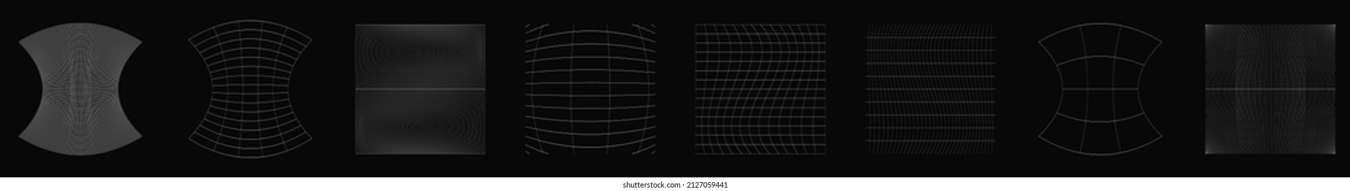 Grid, mesh, grating, trellis, wireframe with distortion, deformation effect. Warp, tweak distort grid