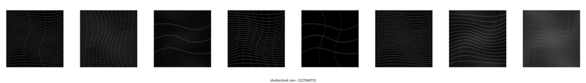 Gitter, Gitter, Gitter, Gitter, Trellis, Wireframe mit Verzerrung, Verformungseffekt. Warp, schwaches Verzerrungsgitter