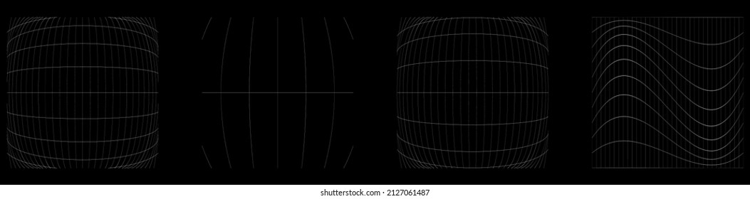 Gitter, Gitter, Gitter, Gitter, Trellis, Wireframe mit Verzerrung, Verformungseffekt. Warp, schwaches Verzerrungsgitter