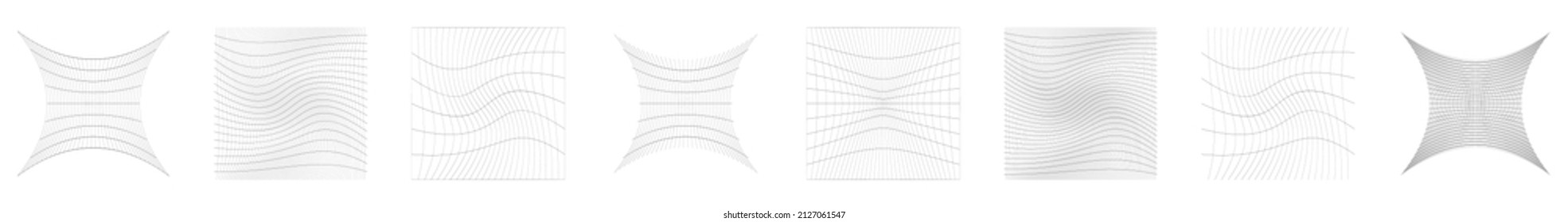 Grid, Mesh, Grating, Trellis, Wireframe With Distortion, Deformation Effect. Warp, Tweak Distort Grid