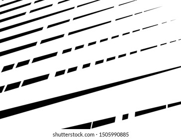 Grid, mesh with intermittent, dashed lines. Intersecting dynamic stripes. Irregular grating, lattice texture. Interlocking, criss-cross abstract geometric illustration