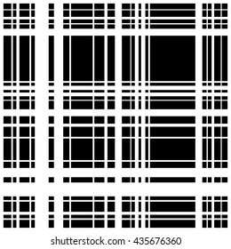 Grid, mesh of intersecting lines. Abstract monochrome background, seamlessly repeatable pattern. Irregular, random lines pattern.