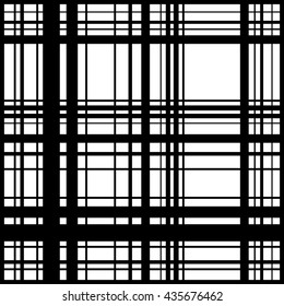 Grid, mesh of intersecting lines. Abstract monochrome background, seamlessly repeatable pattern. Irregular, random lines pattern.