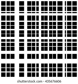 Grid, mesh of intersecting lines. Abstract monochrome background, seamlessly repeatable pattern. Irregular, random lines pattern.