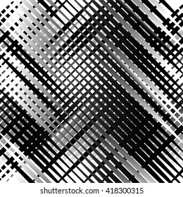 Grid, mesh with irregular lines. Abstract monochrome background, pattern.