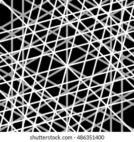 grid, mesh of irregular random lines. artistic geometric image, black and white abstract illustration