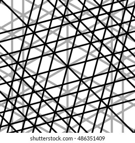 grid, mesh of irregular random lines. artistic geometric image. black and white abstract illustration