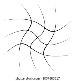 Grid, mesh, lattice with distortion, warp effect. Abstract element