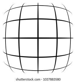 Grid, mesh, lattice with distortion, warp effect. Abstract element