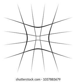 Grid, mesh, lattice with distortion, warp effect. Abstract element