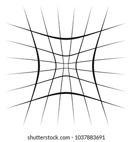 Grid, mesh, lattice with distortion, warp effect. Abstract element