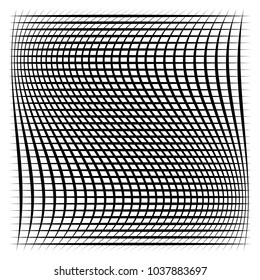 Grid, mesh, lattice with distortion, warp effect. Abstract element
