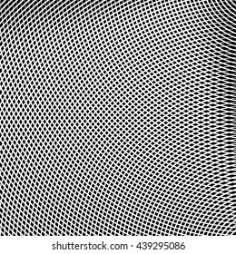 Grid, mesh of lines with dynamic distortion effect. Geometric pattern element.