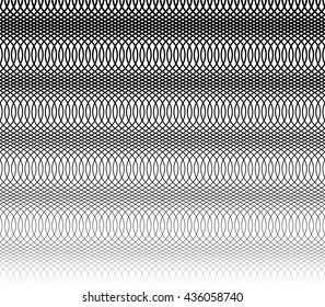 Grid, mesh monochrome abstract repeatable pattern with intersecting irregular wavy, zigzag lines (seamlessly repeatable horizontally)