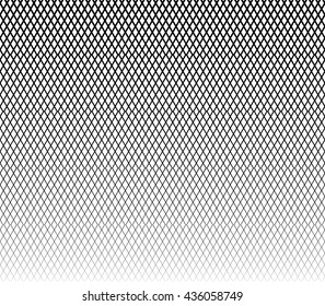 Grid, mesh monochrome abstract repeatable pattern with intersecting irregular wavy, zigzag lines (seamlessly repeatable horizontally)