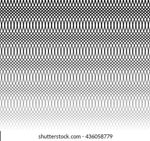Grid, mesh monochrome abstract repeatable pattern with intersecting irregular wavy, zigzag lines (seamlessly repeatable horizontally)