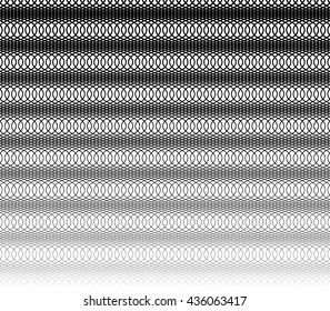 Grid, mesh monochrome abstract repeatable pattern with intersecting irregular wavy, zigzag lines (seamlessly repeatable horizontally)