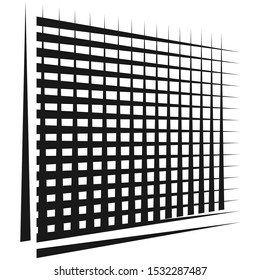 Grid, mesh pattern. Cellular, reticulated grate, lattice. Array of bisect, overlap lines. Intersect straight, parallel stripes. geometric black and white, monochrome design element