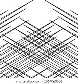 Grid, mesh pattern, texture with dynamic, irregular lines. Intersecting stripes matrix, grating. Irregular trellis, lattice background