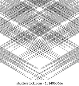 Grid, mesh pattern, texture with dynamic, irregular lines. Intersecting stripes matrix, grating. Irregular trellis, lattice background