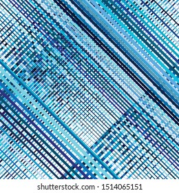 Grid, mesh pattern, texture with dynamic, irregular lines. Intersecting stripes matrix, grating. Irregular trellis, lattice background