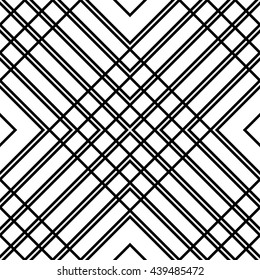 Grid, mesh seamless geometric pattern. Monochrome texture. Vector illustration